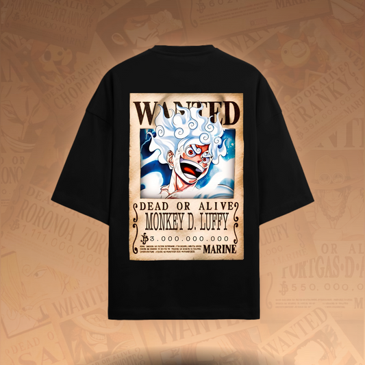 WANTED: Gear 5 Luffy Oversized T-Shirt – Limited Edition